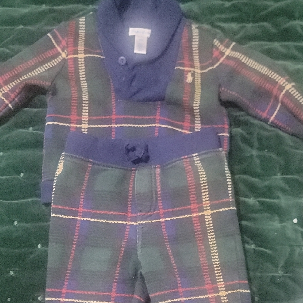 Polo by Ralph Lauren Kids Plaid Set - Navy and Green